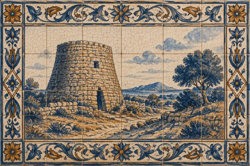Esihistoriallinen talaiot-torni Menorcan maisemissa Esihistoriallinen talaiot-torni Menorcan maisemissa