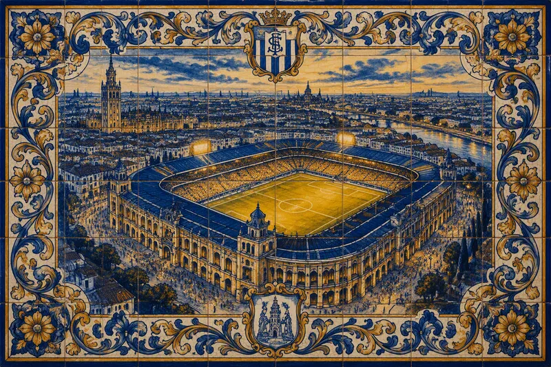 San Mamés -stadion Bilbaossa valaistuna iltahämärässä San Mamés -stadion Bilbaossa valaistuna iltahämärässä