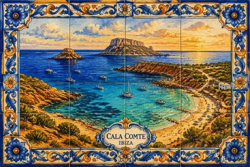 Turkoosi meri ja hiekkaiset poukamat Cala Comtella Turkoosi meri ja hiekkaiset poukamat Cala Comtella