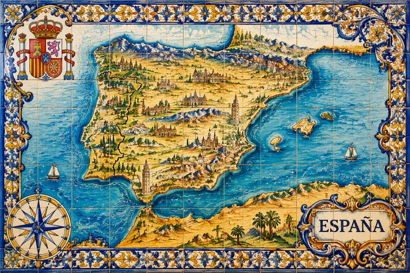 Iberian niemimaan rannikkoa Välimeren yllä Iberian niemimaan rannikkoa Välimeren yllä