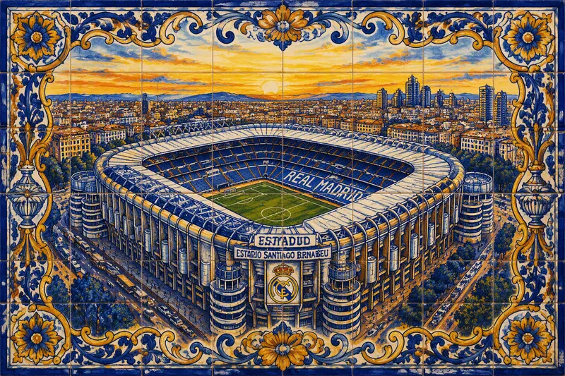 FC Barcelonan kotistadionin ilmakuva auringonlaskussa