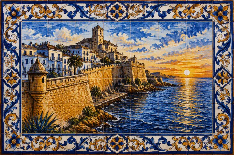Ibizan vanhankaupungin historialliset muurit auringonlaskussa Ibizan vanhankaupungin historialliset muurit auringonlaskussa