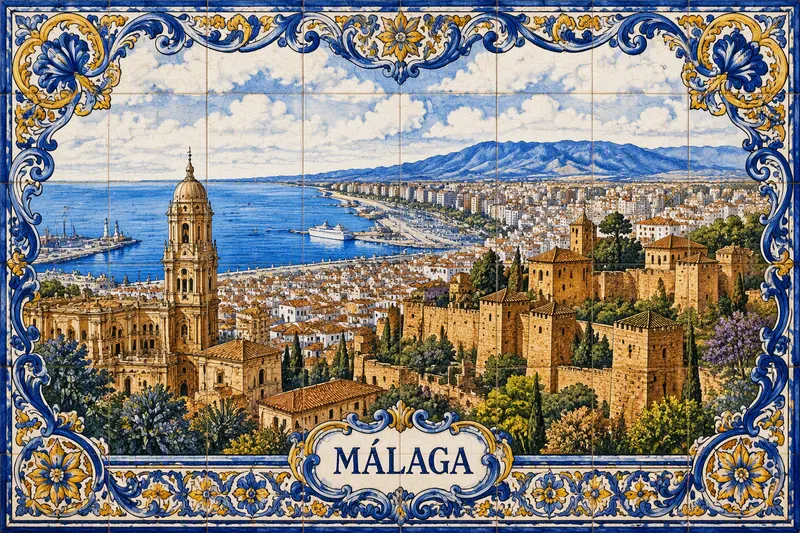 Malagan kaupunki, Alcazaba-linnoitus ja katedraali