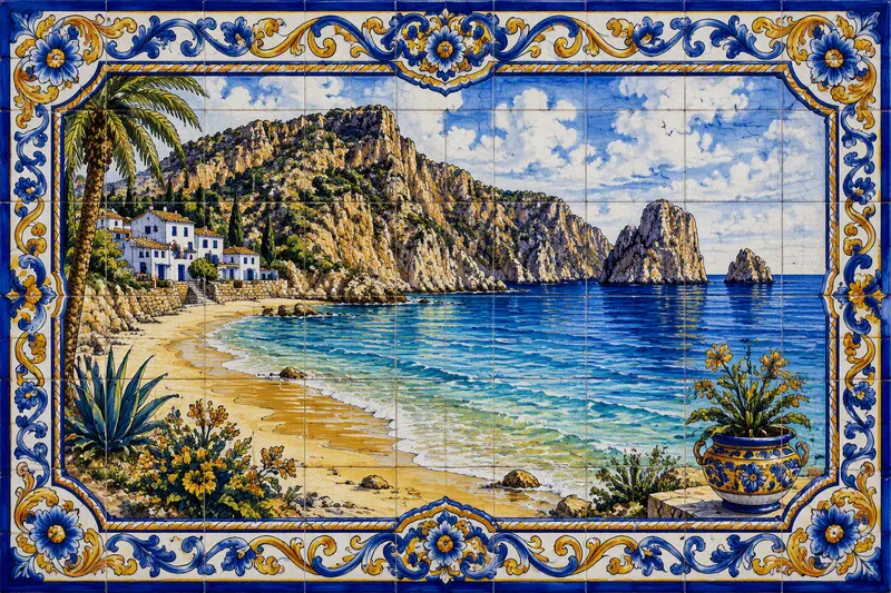 Turkoosi meri ja hiekkapoukamia Mallorcan rannikolla