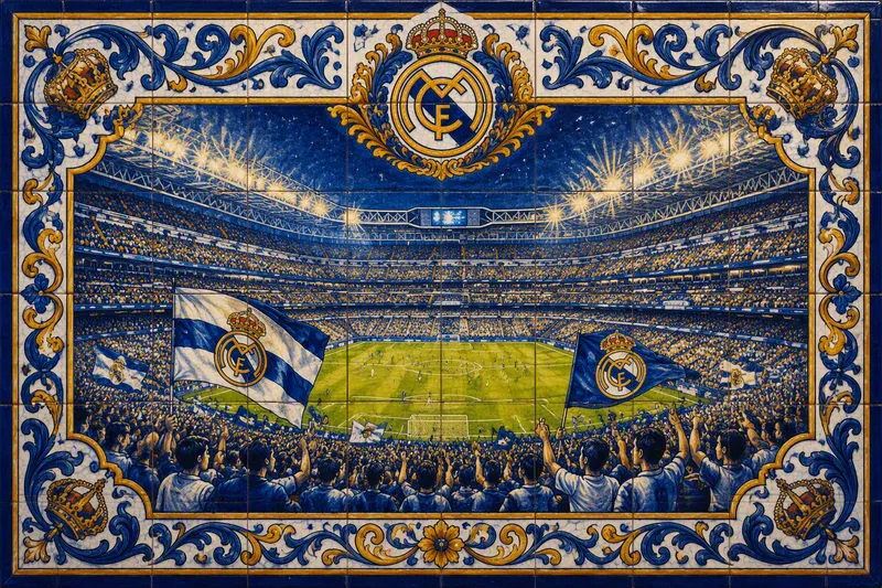 Santiago Bernabéu-stadion ja täynnä faneja Santiago Bernabéu-stadion ja täynnä faneja