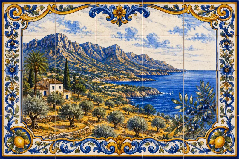 Mallorcan vuoristomaisemat ja oliivilehdot Mallorcan vuoristomaisemat ja oliivilehdot